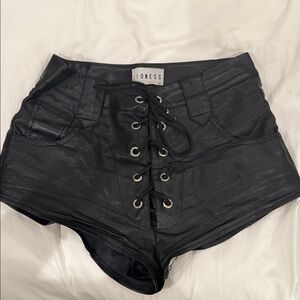 Lioness High Waist Black Lace-Up Shorts
